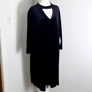 Boutique Black Velvet Dress with Choker & Cut-out, Size 3X,  NWT